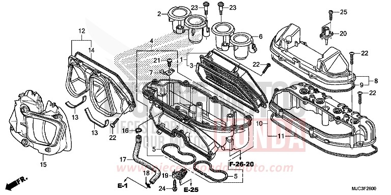 FILTRE A AIR de CBR600RR ABS VIBRANT ORANGE (YR250) 2013